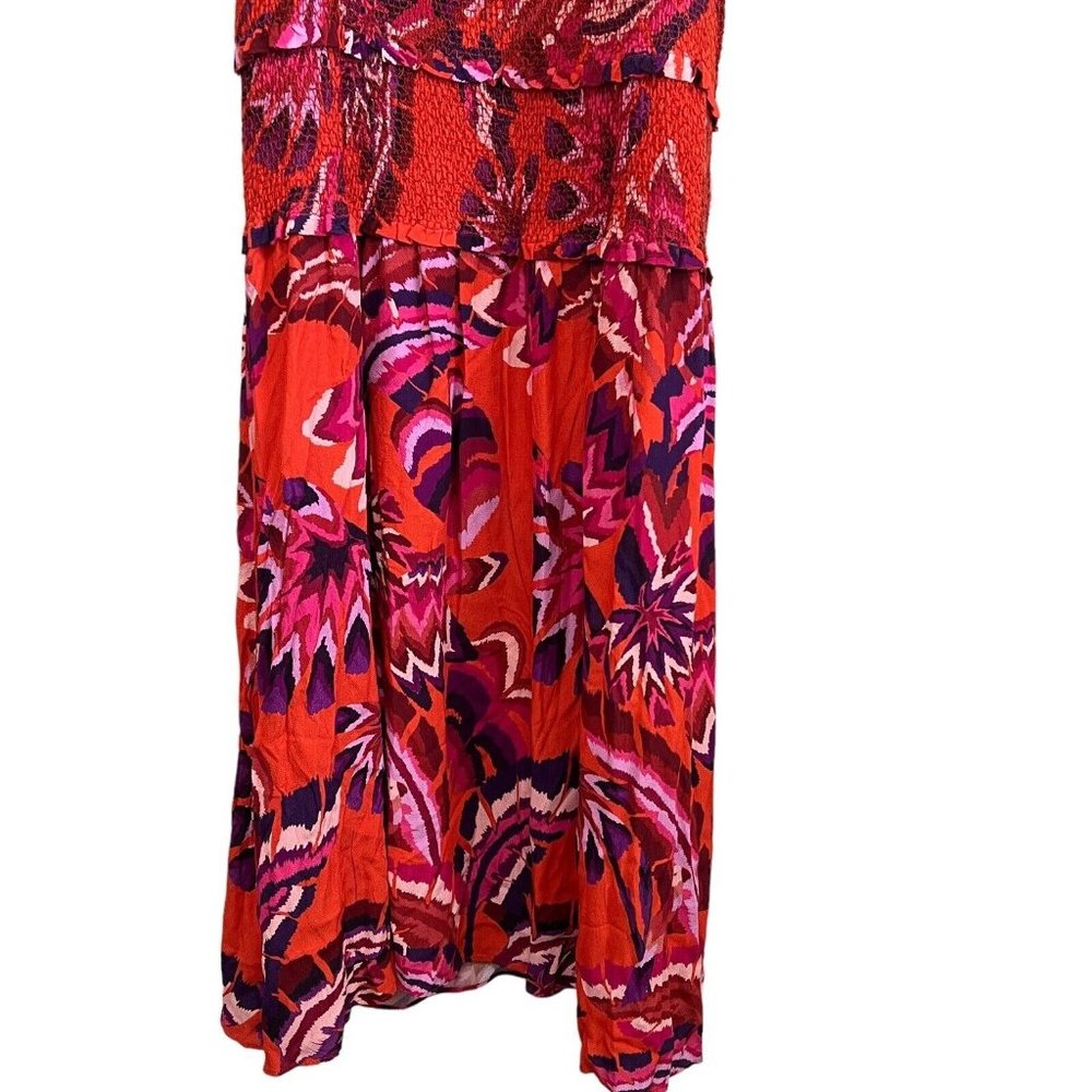 FARM Rio Orange Red Pink Printed Maxi Dress - Picture 14 of 16